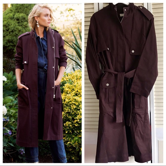 maroon trench coat